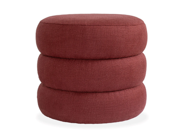 MACARON - Upholstered round linen pouf by DOM Edizioni - view 2